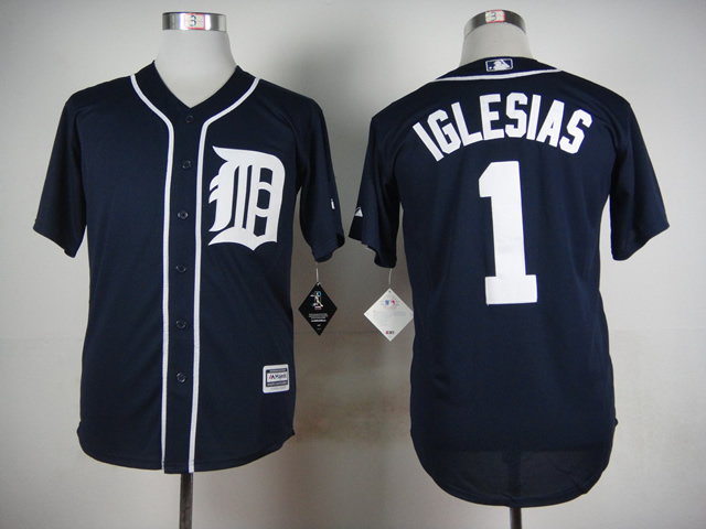 Men Detroit Tigers #1 Iglesias Blue MLB Jerseys->detroit tigers->MLB Jersey